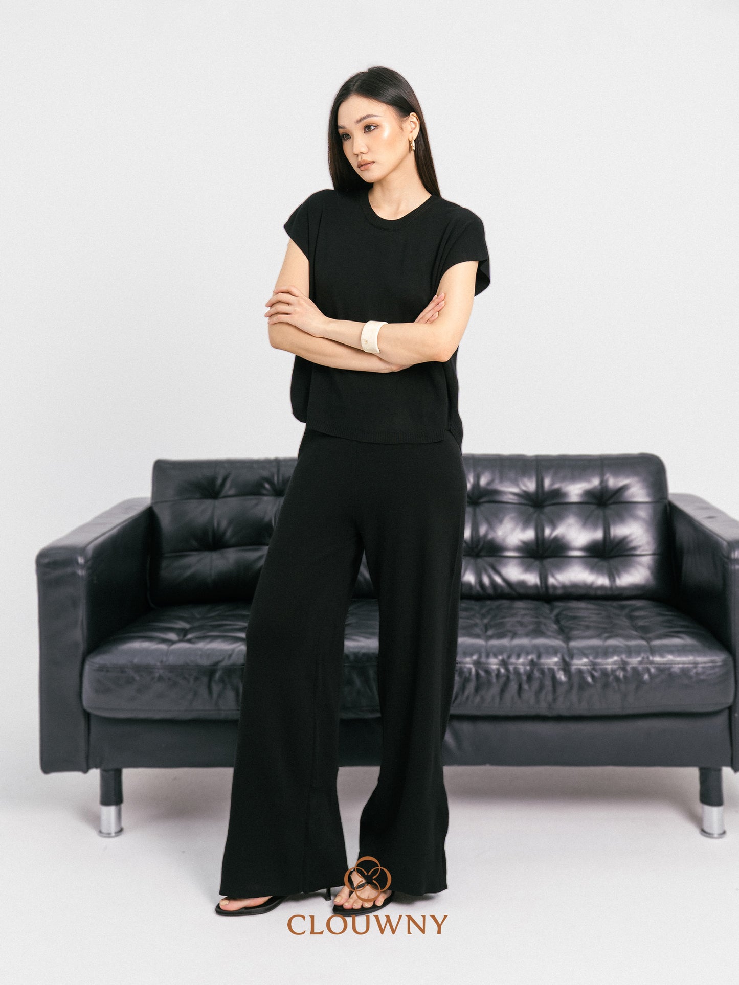 Goldie Round Knit Set - Black