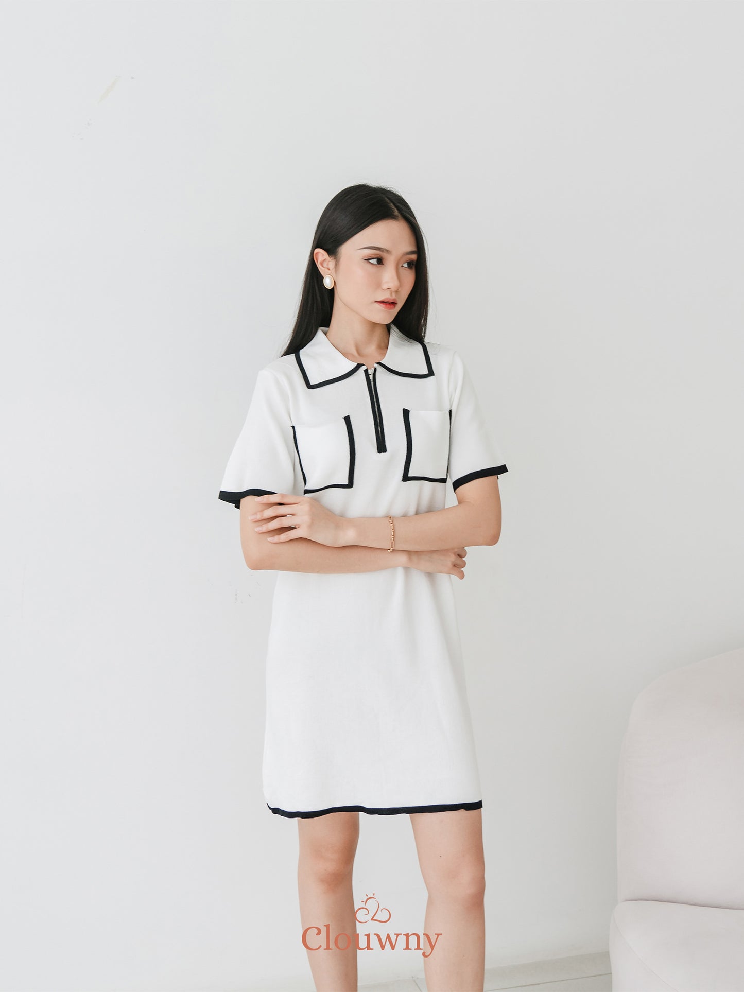 Bruna Pocket Dress - White