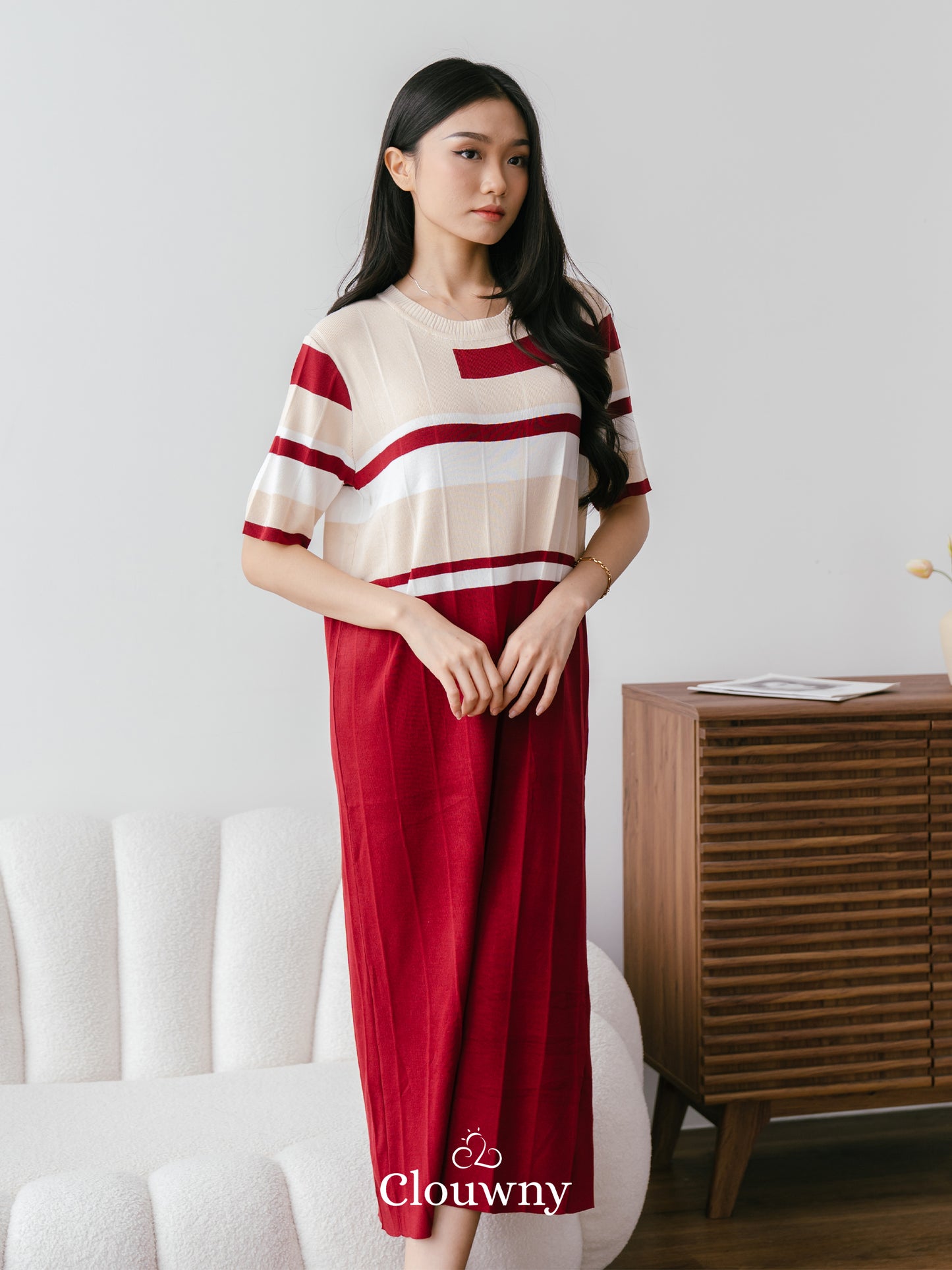 Fille Knit Dress - Maroon