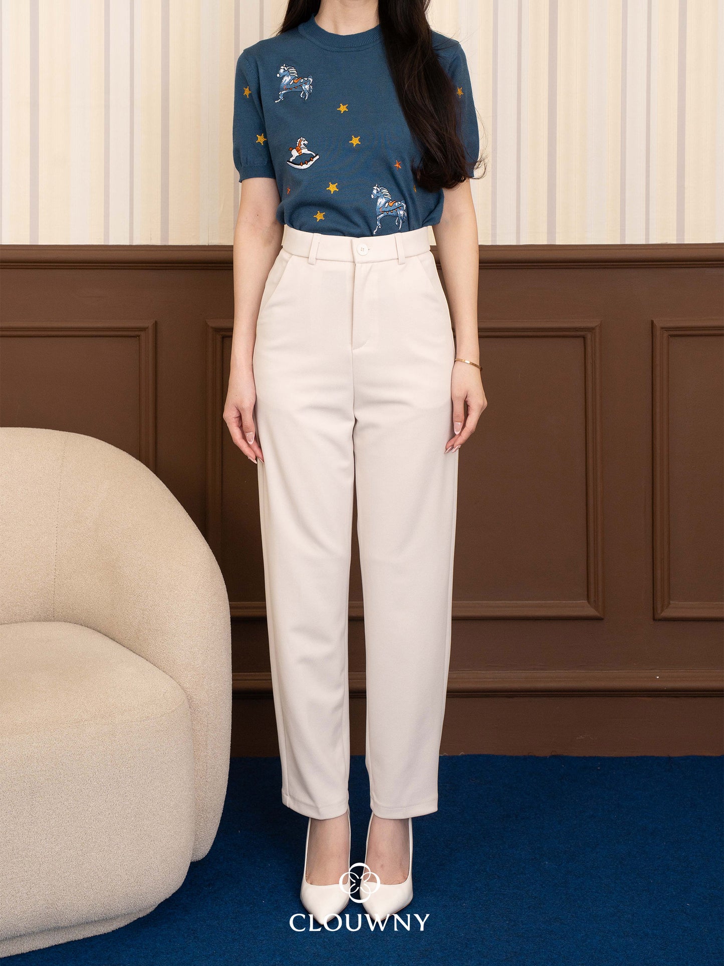 Egin Office Pants - Broken White