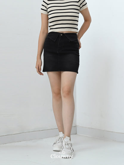 Rin Flip Waist Skort - Black