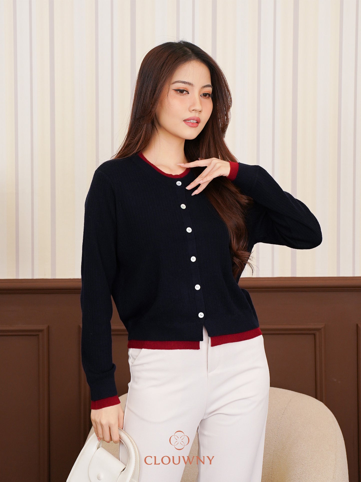 Clement Button Cardigan - Navy