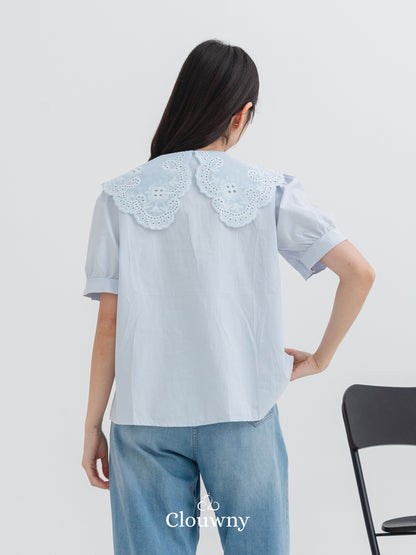 Kaito Lace Blouse - Blue