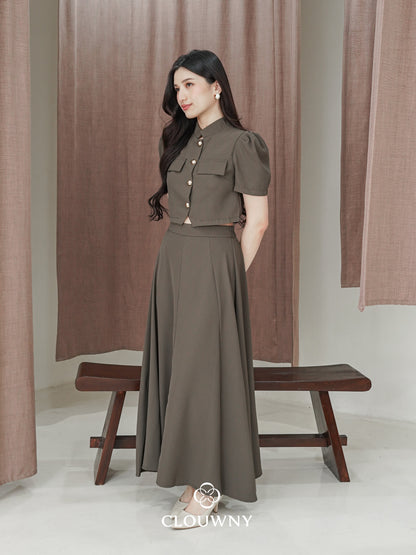 Damas Button Set - Coffee