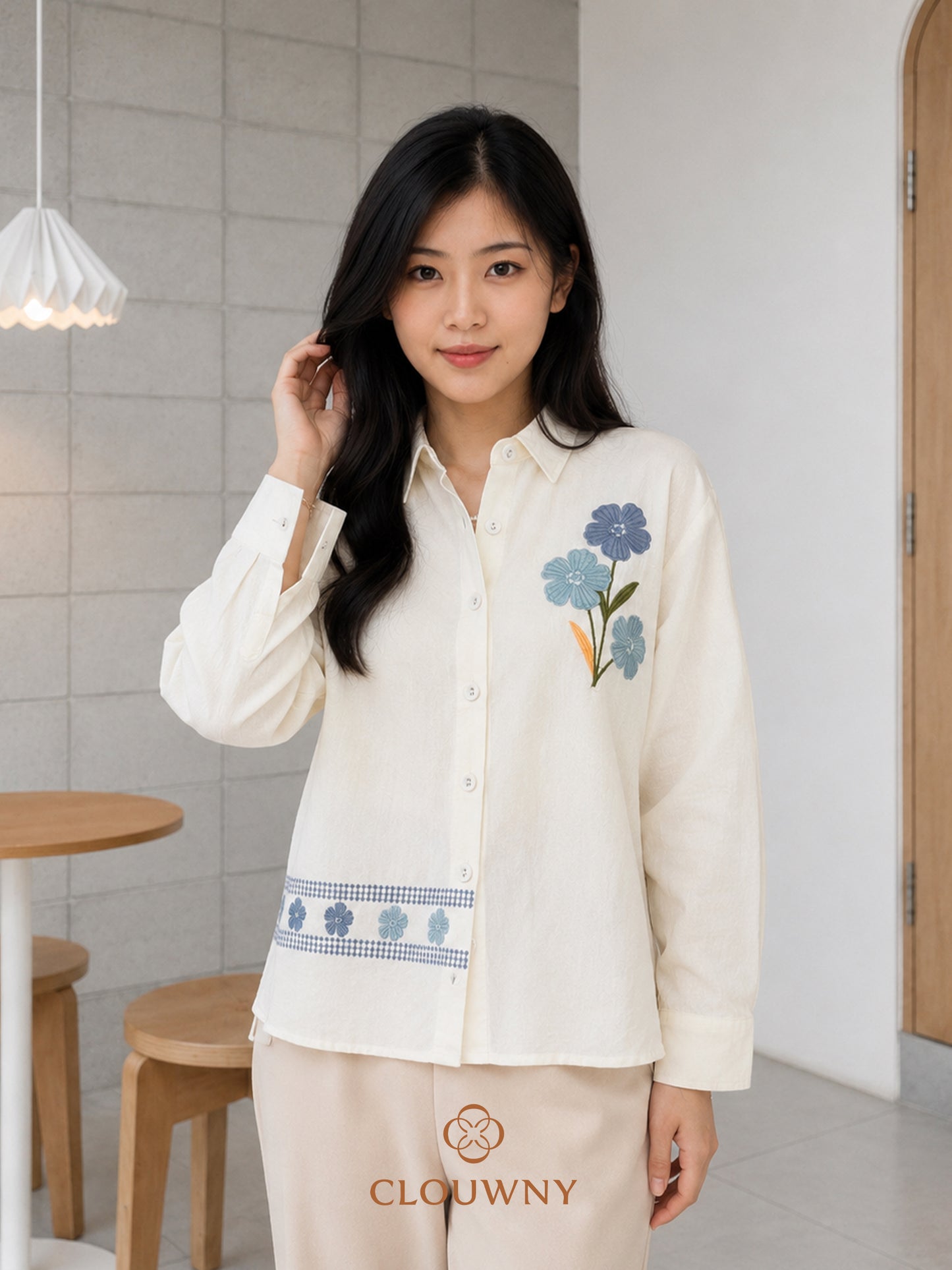 Hayden Double Button Shirt - White