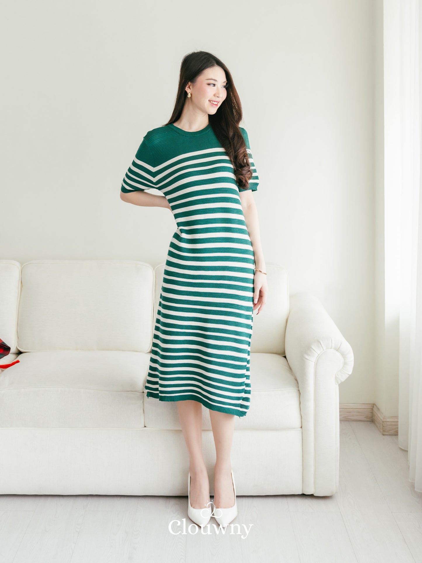 Mona Stripes Dress - Green