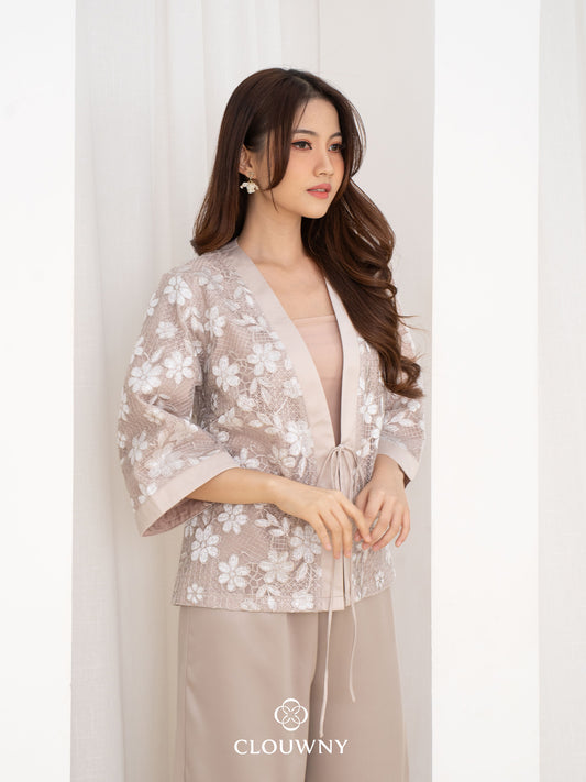 Citra Flower Lace Kimono - Cream
