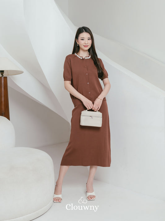 Gaby Pearl Set - Coffee