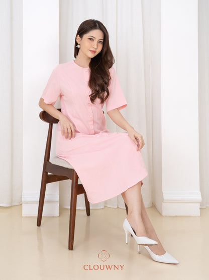 Mirsya Button Dress - Pink