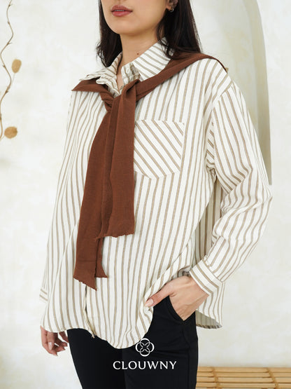 Candela Stripes Scarf - Cream