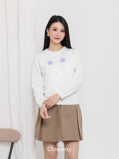 Oxa Button Knit Cardigan - White