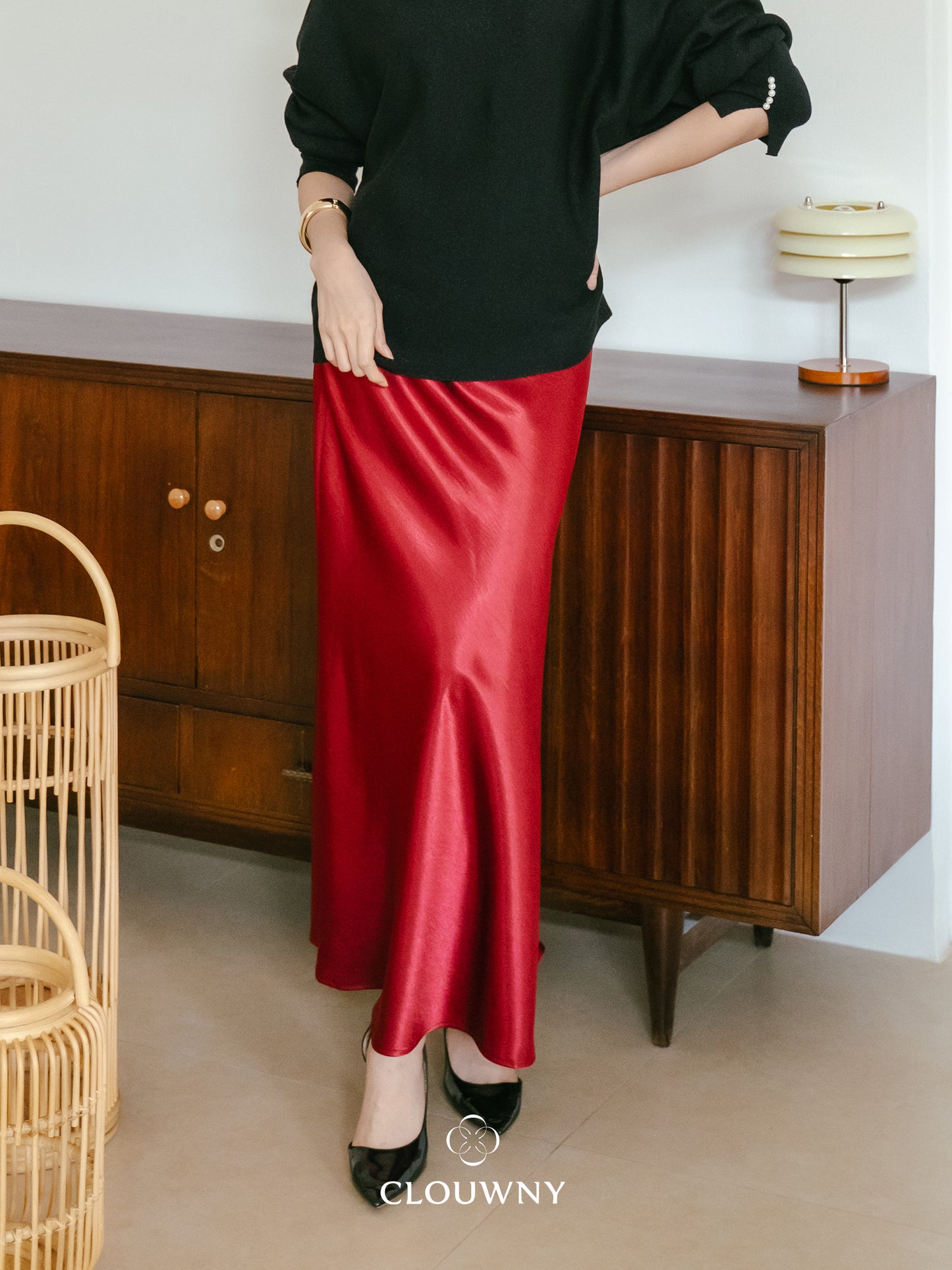 Briela Long Skirt - Rubyred