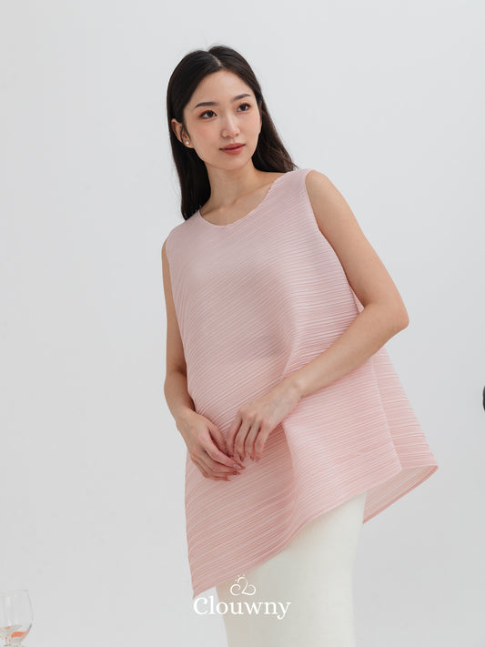 Olza Pleats Top - Dusty Pink