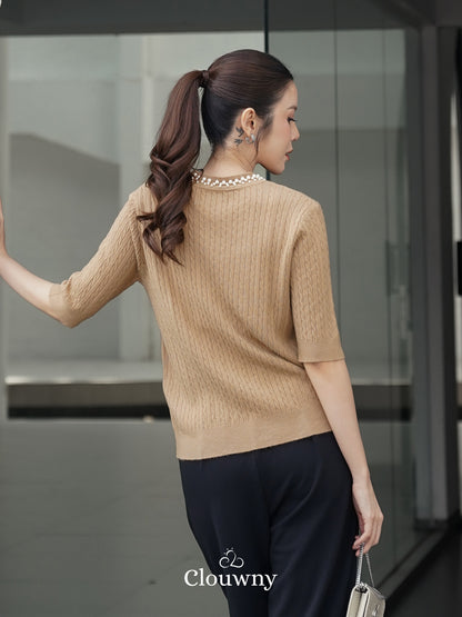 Gina Pearl Top - Mocca