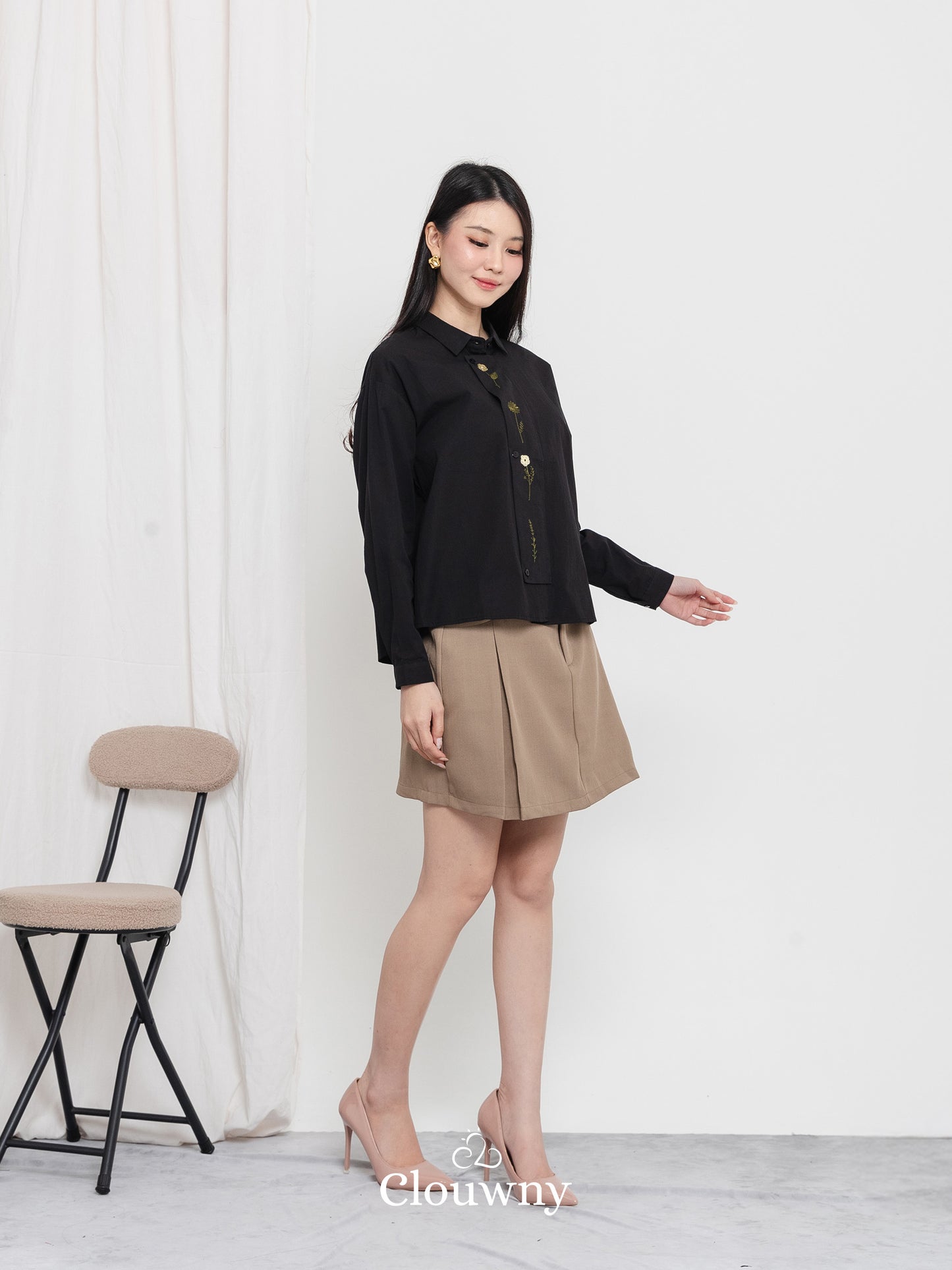 Autumn Cotton Shirt - Black