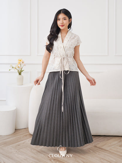 Aretha Pleated Skirt - Grey