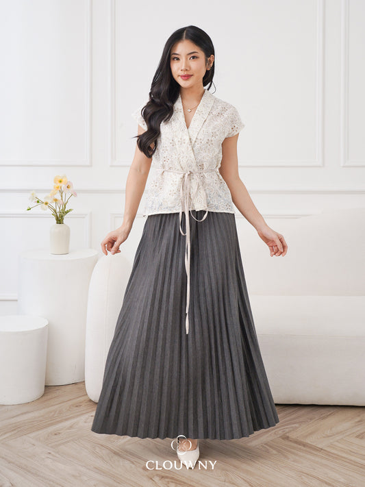 Aretha Pleated Skirt - Grey