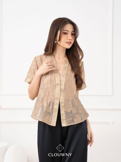 Carisa Embroidery Lace Blouse - Beige