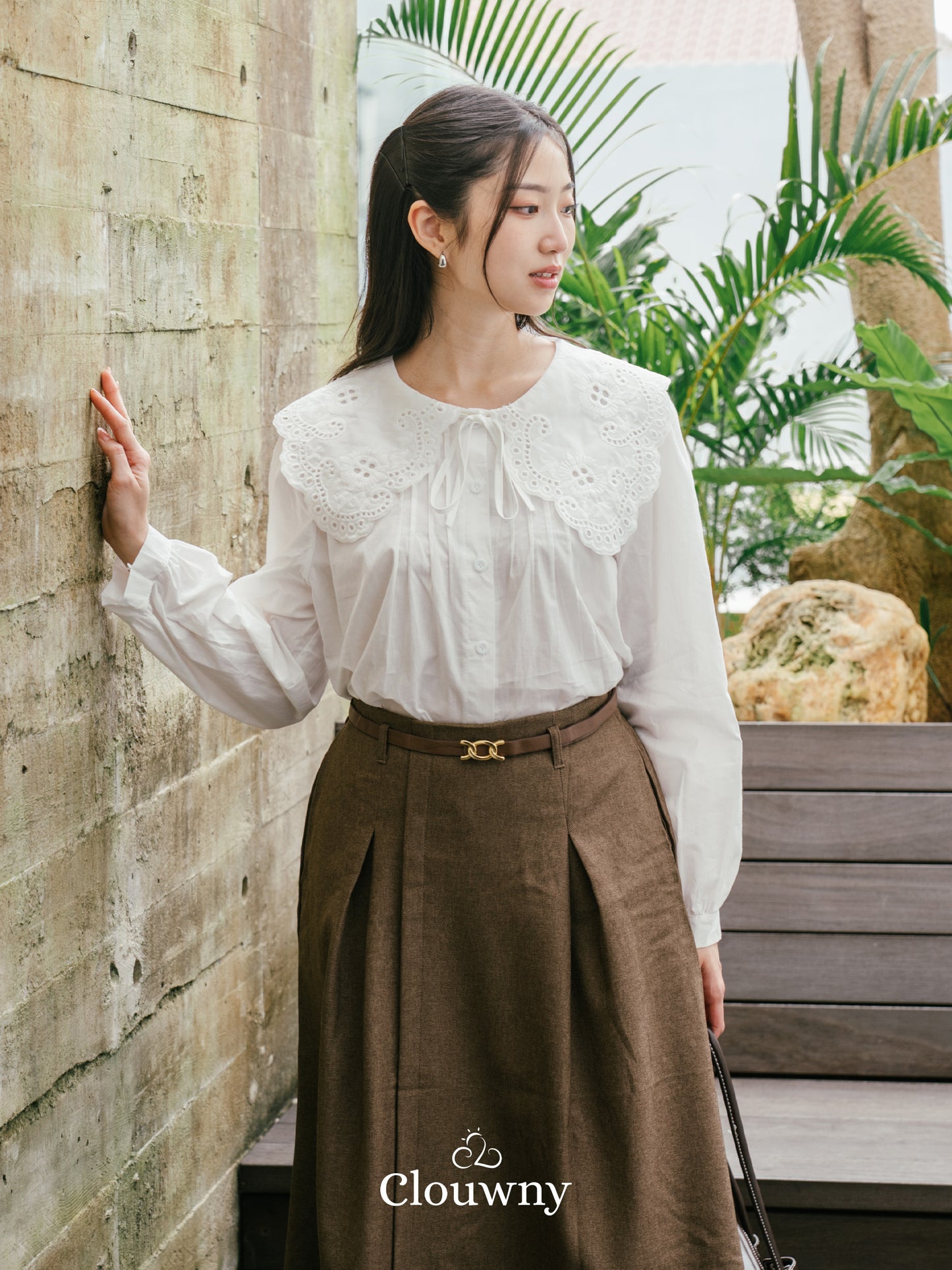 Patsy Lace Button Blouse - White