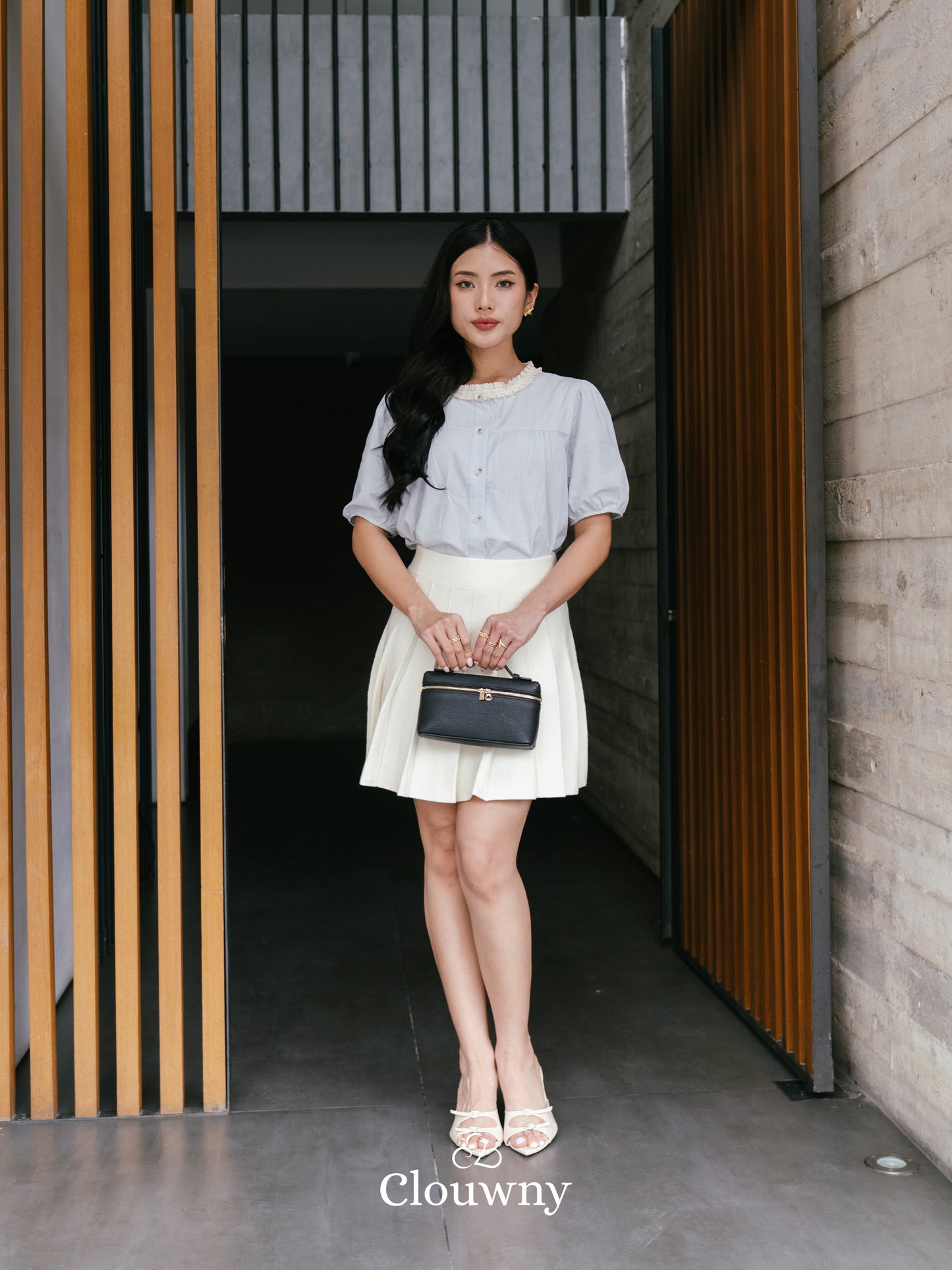 Machi Collar Lace Blouse - Blue