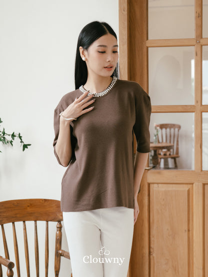 Itza Pearl Knit Top - Coffee