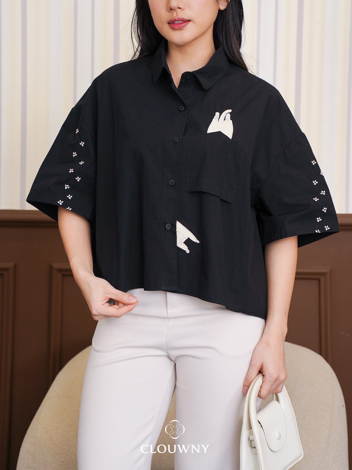 Miwa Cotton Blouse - Black
