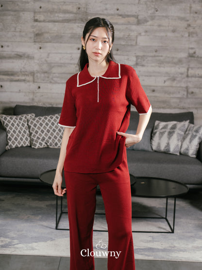 Lucia Knit Set - Maroon