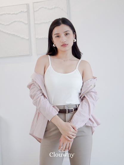 Essential Tanktop Bra Spagheti Strap - White