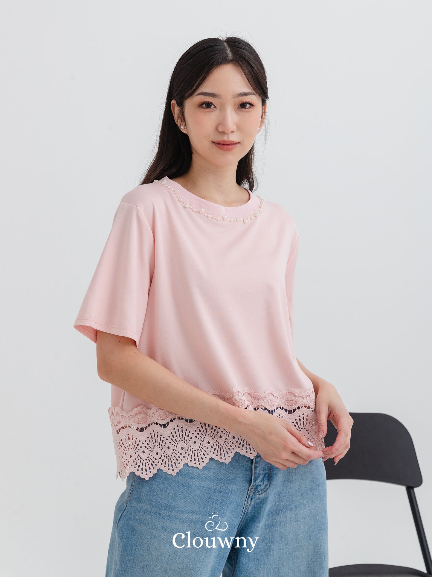 Megan Pearl Blouse - Pink