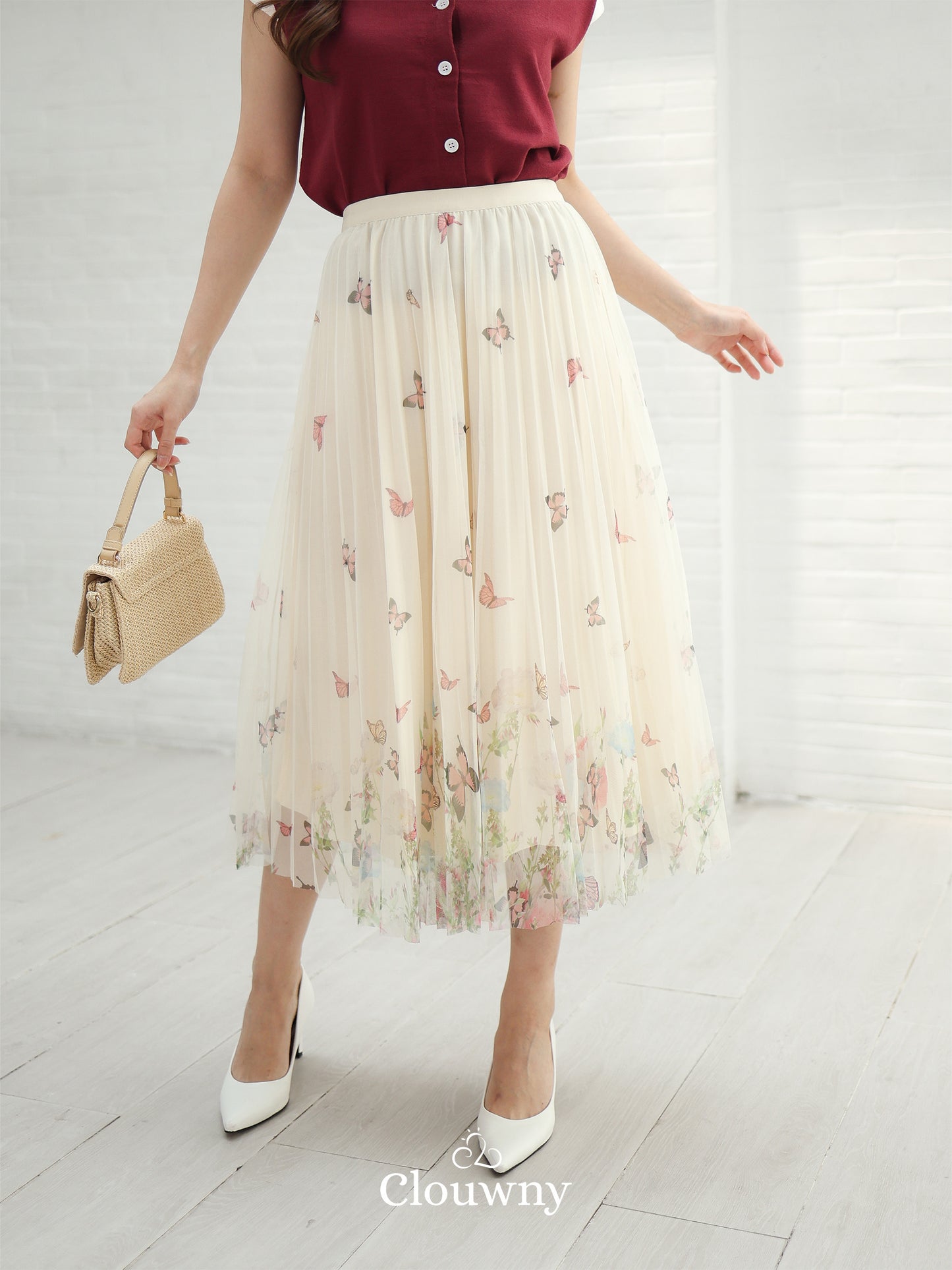 Voleta Butterfly Skirt - Cream