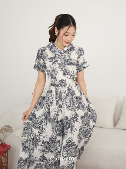 Mondi Button Dress - Black