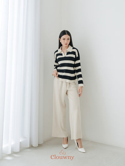 Melbi Stripes Knit Set - Cream