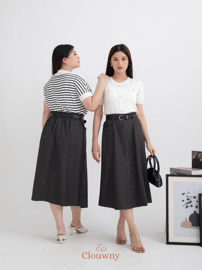 Carol Belt Skirt - Dark Grey