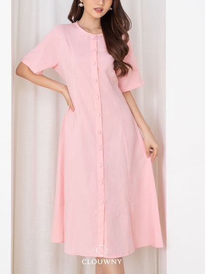 Mirsya Button Dress - Pink