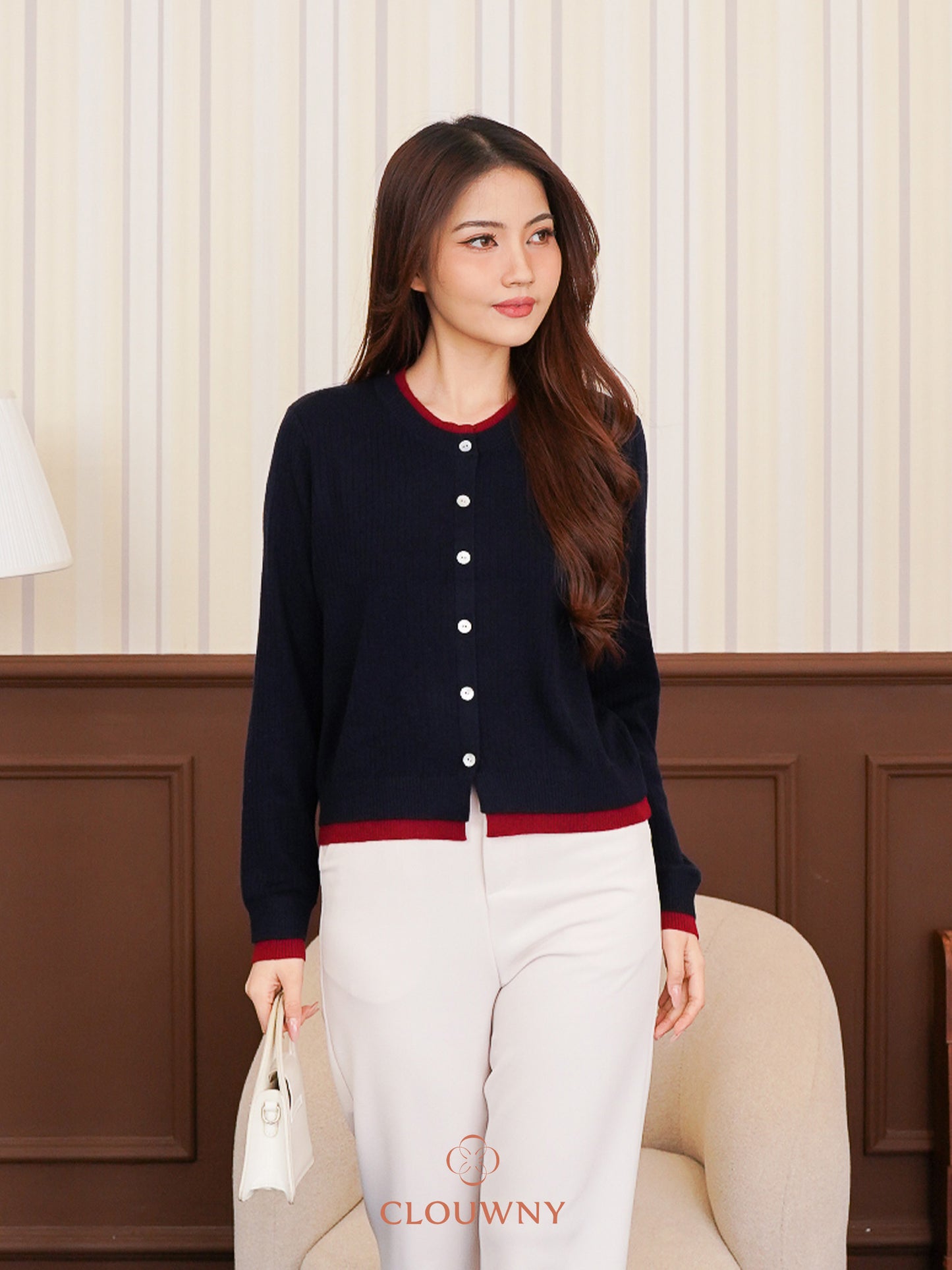 Clement Button Cardigan - Navy
