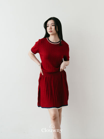 Duffy Knit Set - Maroon