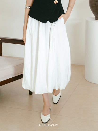 Elowen Ballon Skirt - White
