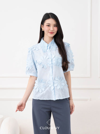 Daren Lace Shirt - Blue