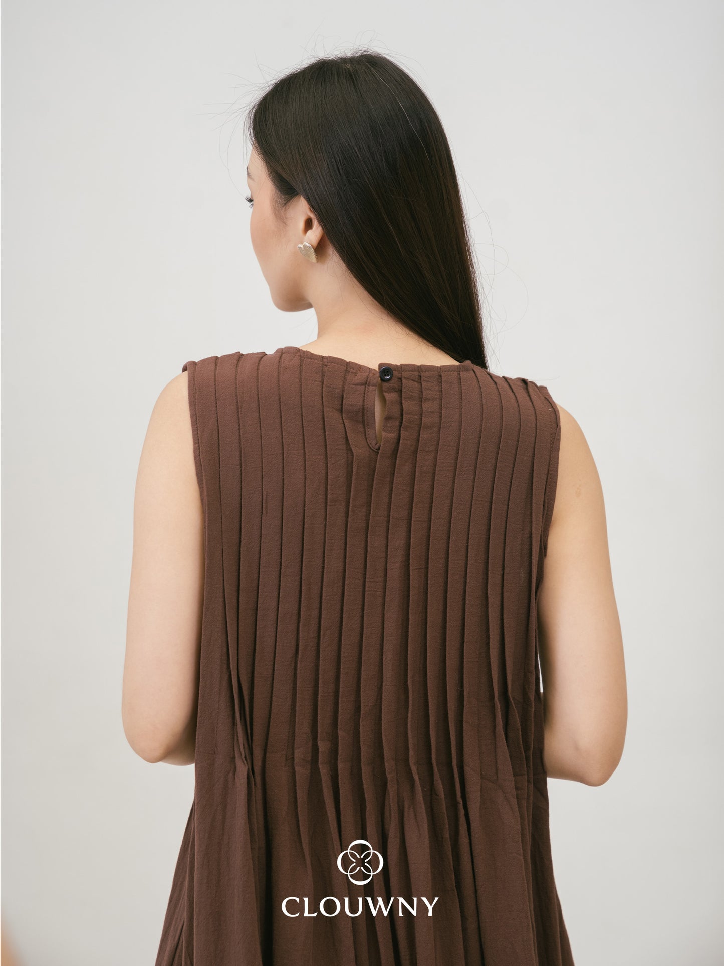 Siena Linen Maxi Dress - Coffee