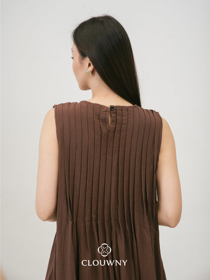 Siena Linen Maxi Dress - Coffee