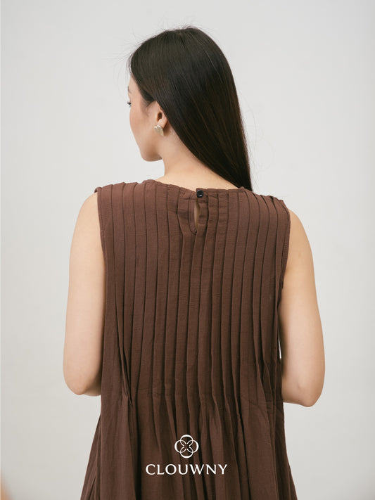 Siena Linen Maxi Dress - Coffee