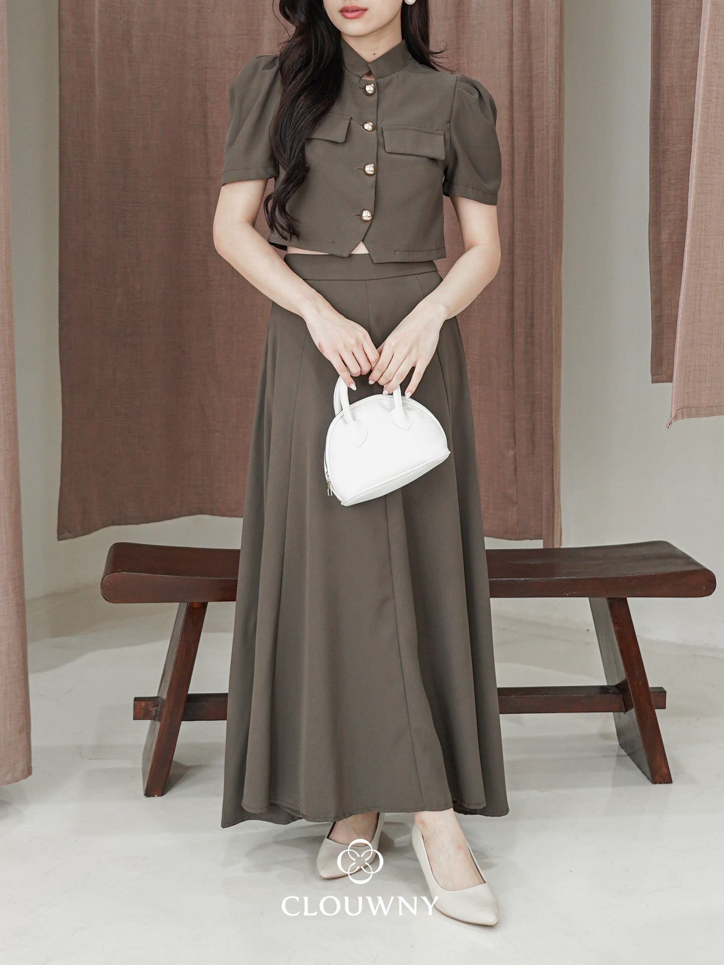 Damas Button Set - Coffee