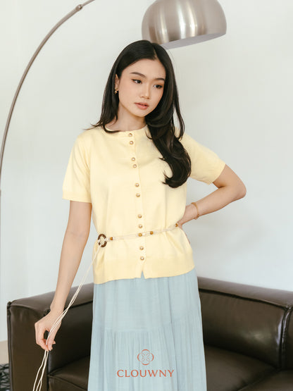 Rizel Double Button Top - Yellow