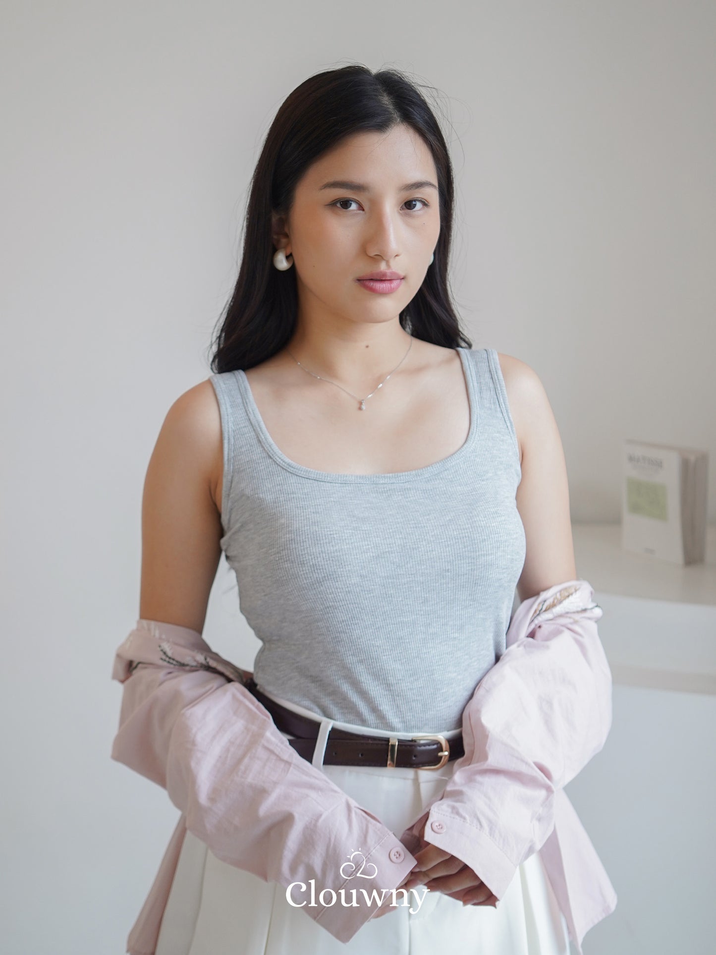 Essential Tanktop Bra Wide Strap - Grey