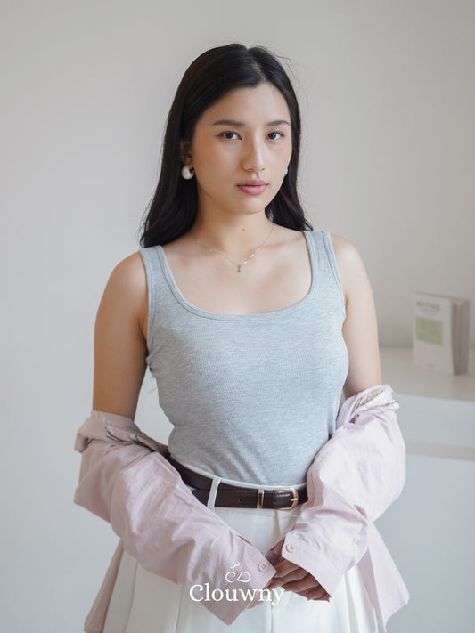 Essential Tanktop Bra Wide Strap - Grey