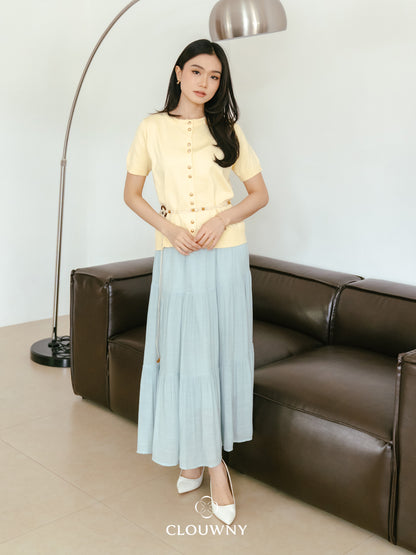 Summer Maxi Linen Skirt - Mint