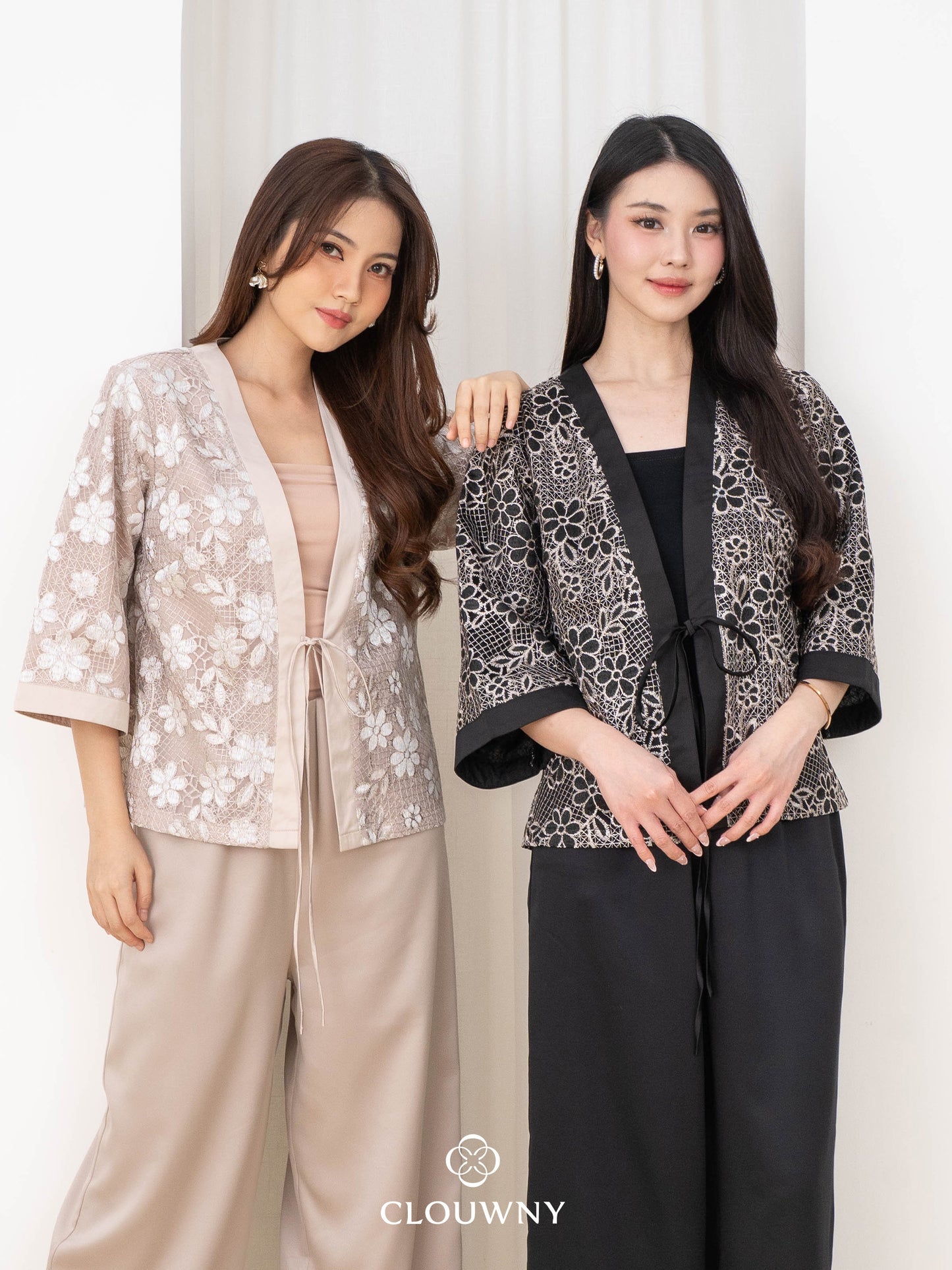 Citra Flower Lace Kimono - Cream