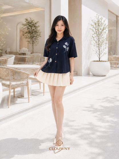 Carson Collar Shirt - Navy