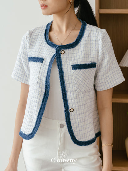 Chicago Tweed Top - Blue