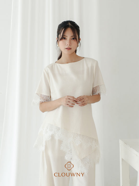 Cloudy Lace Top - Brokenwhite